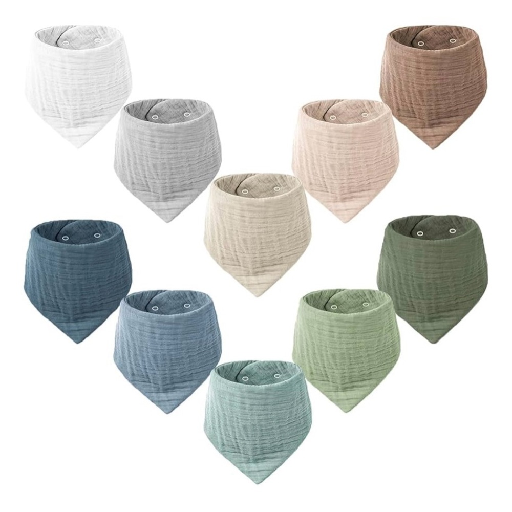 Assorted Color Baby Bandana Bib Set
